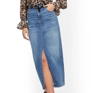 SOLD! Vintage NY Jeans New York & Co. Long Straight Blue Denim Skirt Size XS - 2